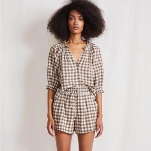 Apiece apart gingham casa top